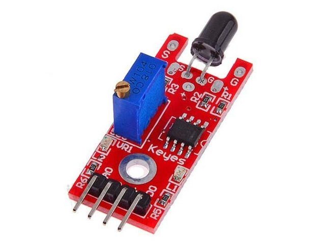 Flame Sensor Module ตรวจจับเปลวไฟด้วย Infrared IR Flame Detector Module KY-026