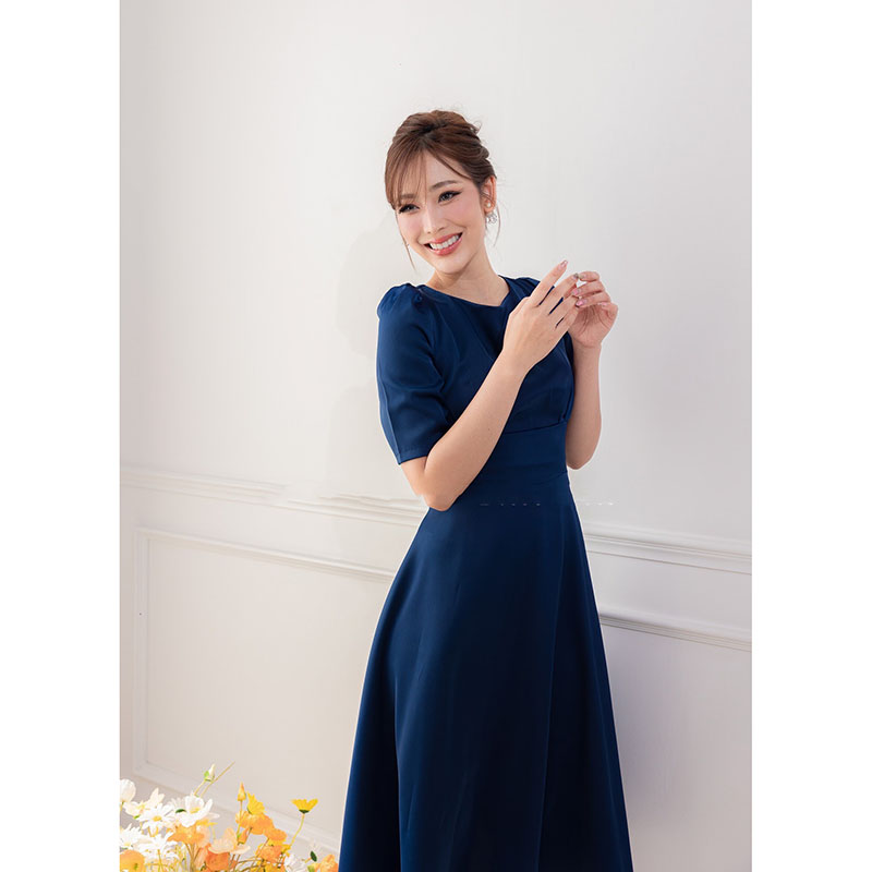 kudapy เดรสสั้นสีโอวัลติน/สีกรม/สีแดง/สีขาว กระโปรงบาน แขนสั้น ทรงรุ่นนี้ใส่แล้วสวยหวาน