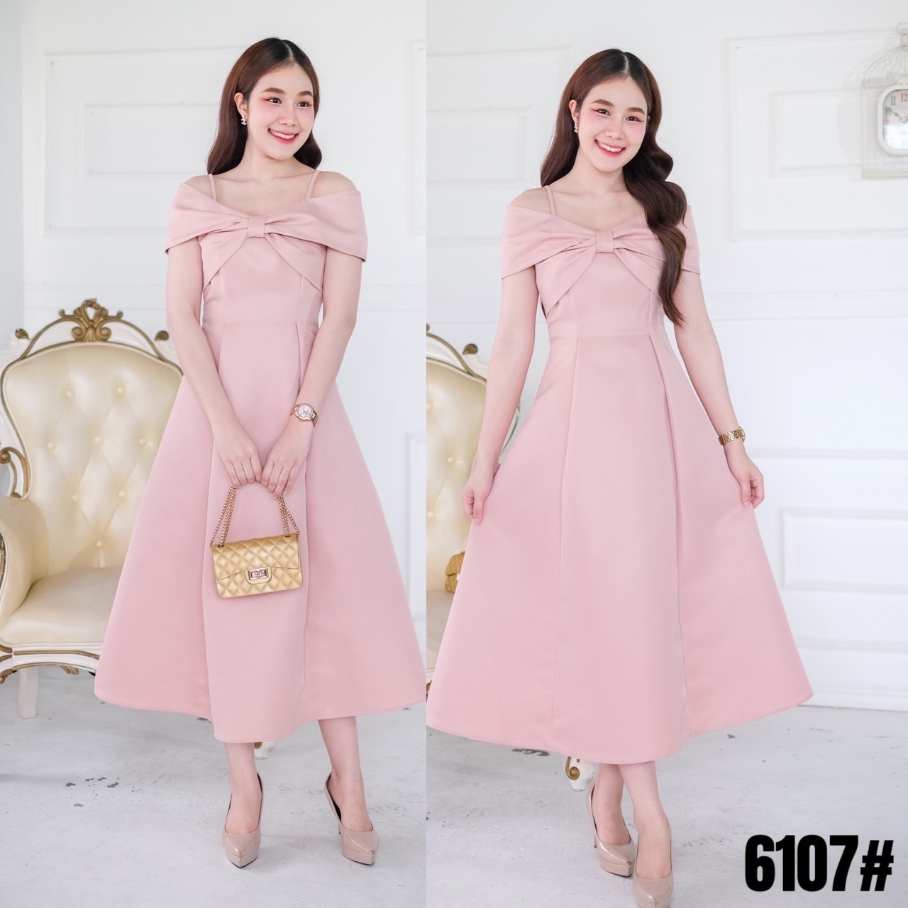 kudapy เดรสสั้นสีแดง/สีทอง/สีเทา ไหล่เดี่ยว กระโปรงทรงทิวลิป แต่งชายผ้าพริ้ว มีซับกระโปรงสั้นด้านใน