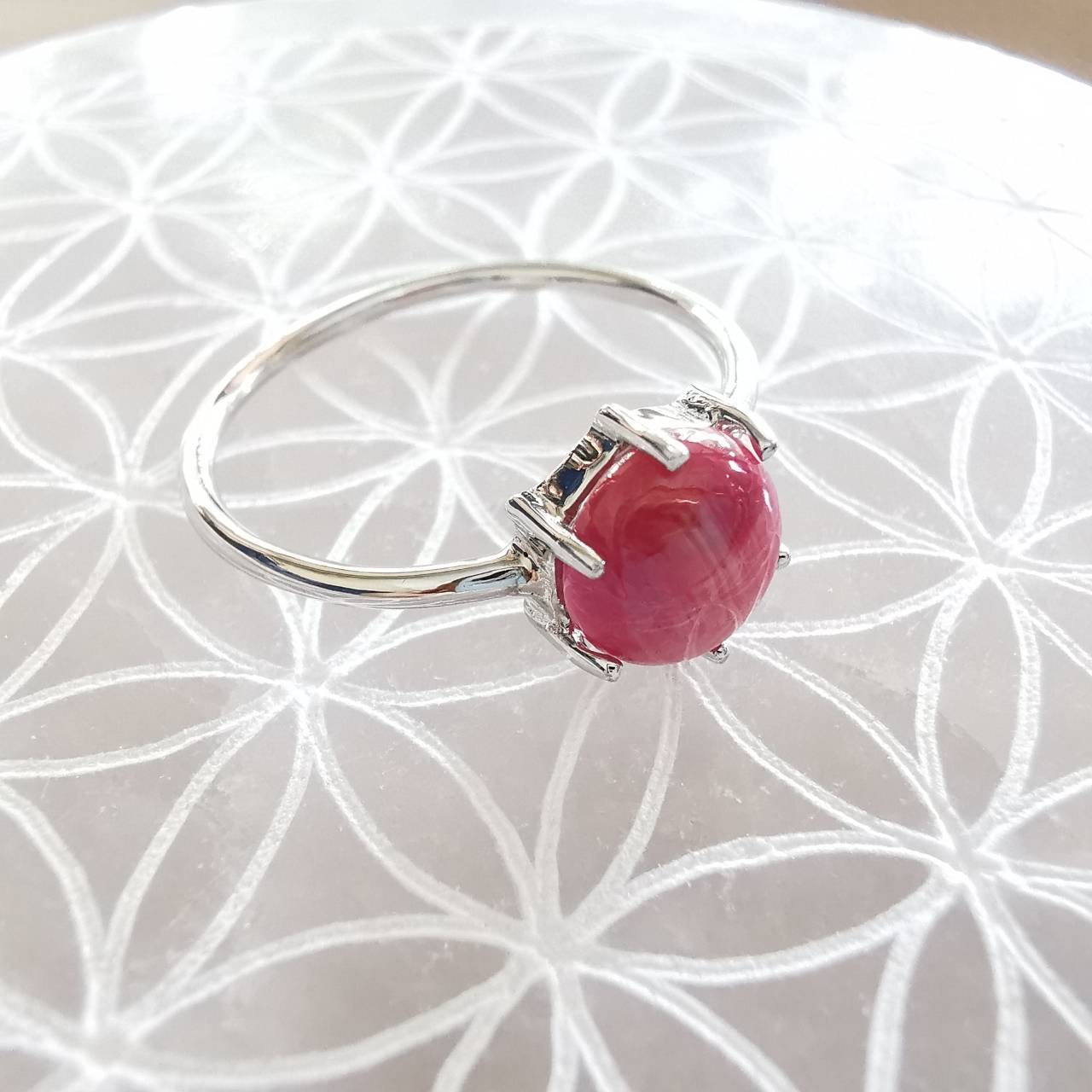 แหวนเงินพลอยทับทิม Ruby