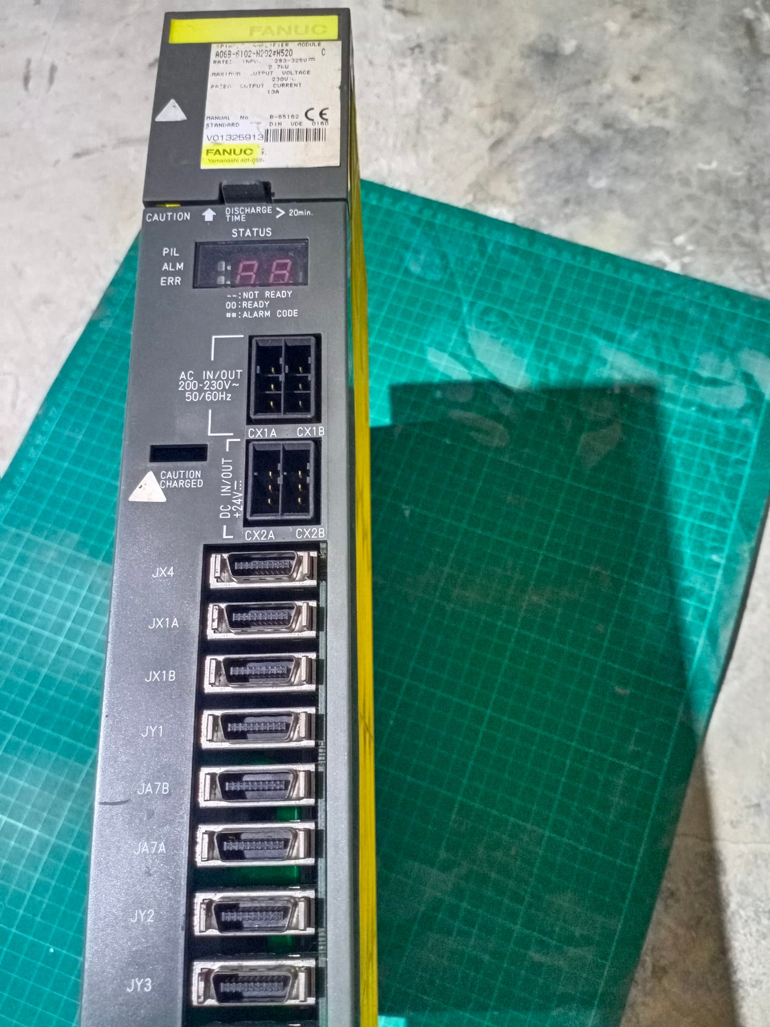 FANUC A06B-6112-H202#520 SPINDLE SERVO AMPLIFIER MODULE INPUT 283-325VDC 2.7KW. OUTPUT CURRENT 13A OUTPUT VOLTAGE 230VAC สินค้ามือสองรับประกัน 3 เดือน www.cncbackup.com