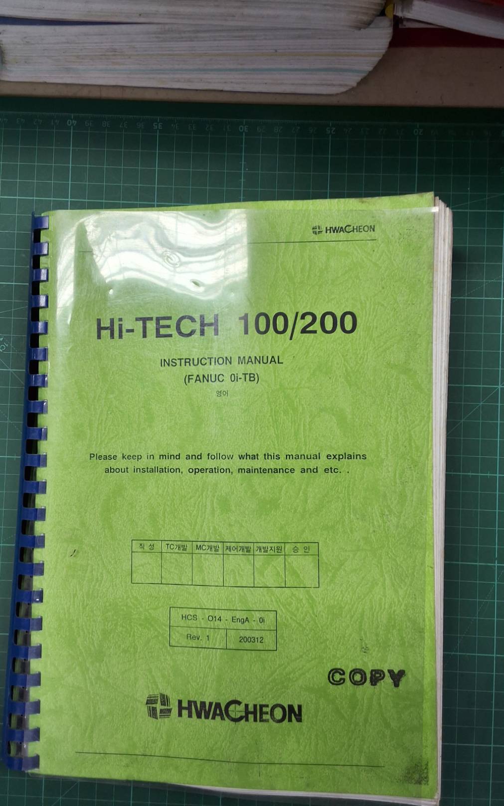 HWACHEON HI-TECH 100/200 0i-TB PART LIST WIRING DIAGRAM