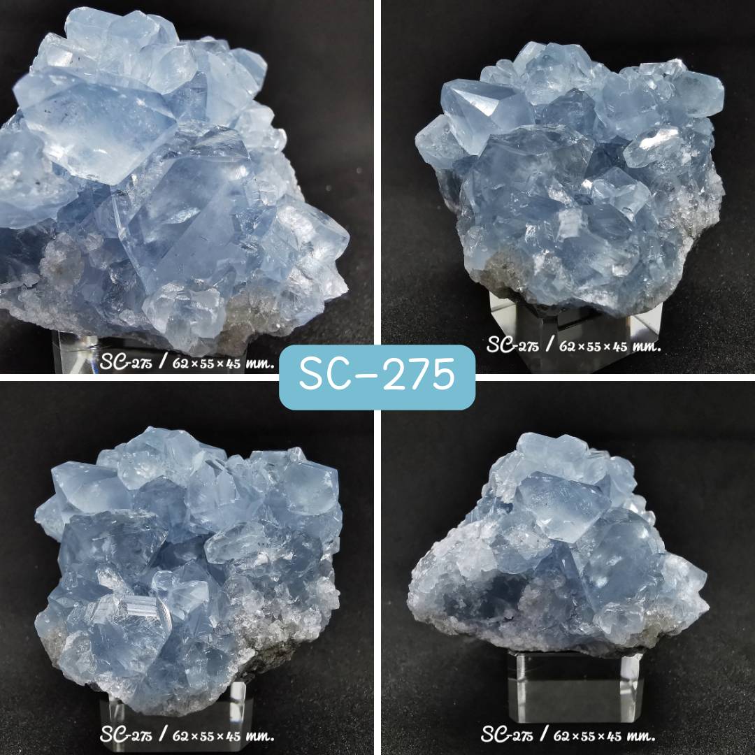 หินเซเลสไทน์ผลึกธรรมชาติ Celestine