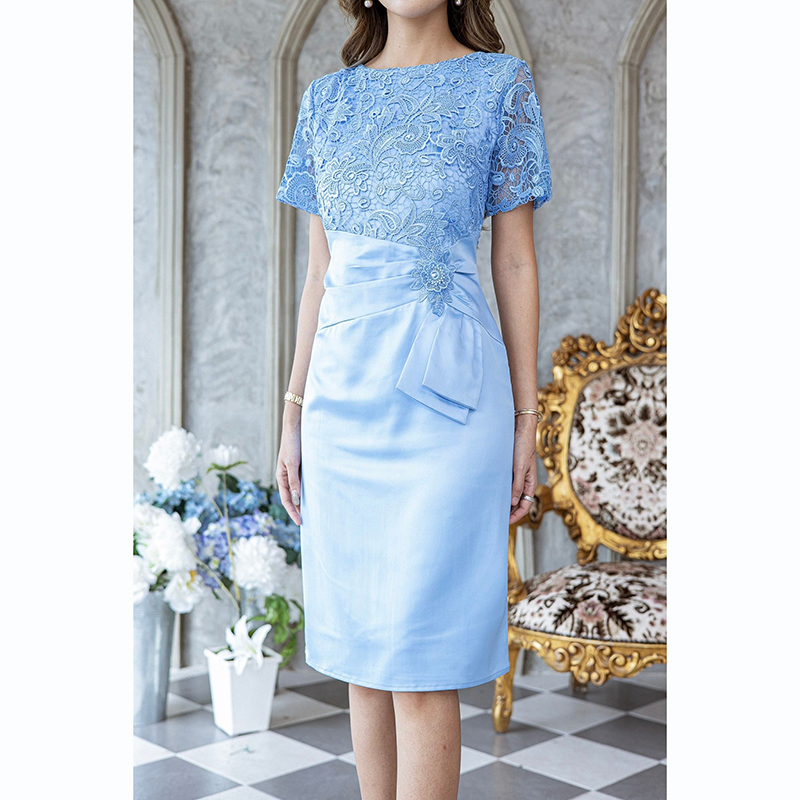 kudapy เดรสสั้นสีเขียว/สีฟ้า/ดำ เดรสลูกไม้ ดีไซน์สวยเก๋มากๆ ช่วงกระโปรงเป็นผ้าเนื้อเงามีความนิ่มสวยใส่สบาย ดีเทลความสวยหรูอยู่ที่ช่วงเอว