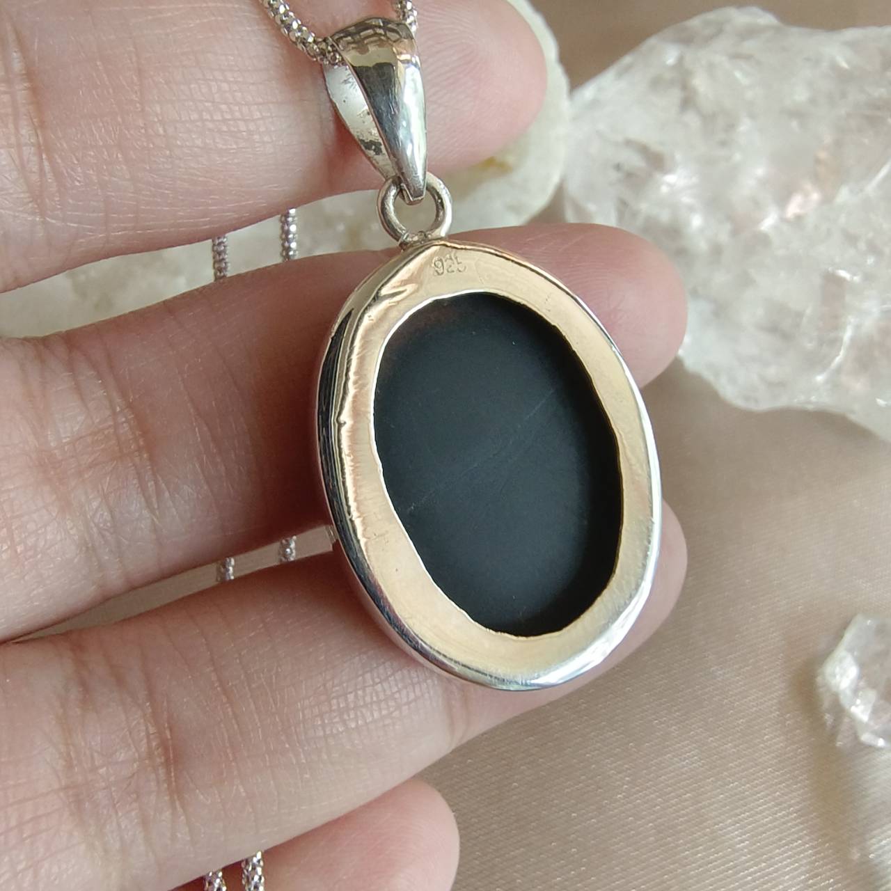 สร้อยคอเงินจี้หินออนิค Onyx