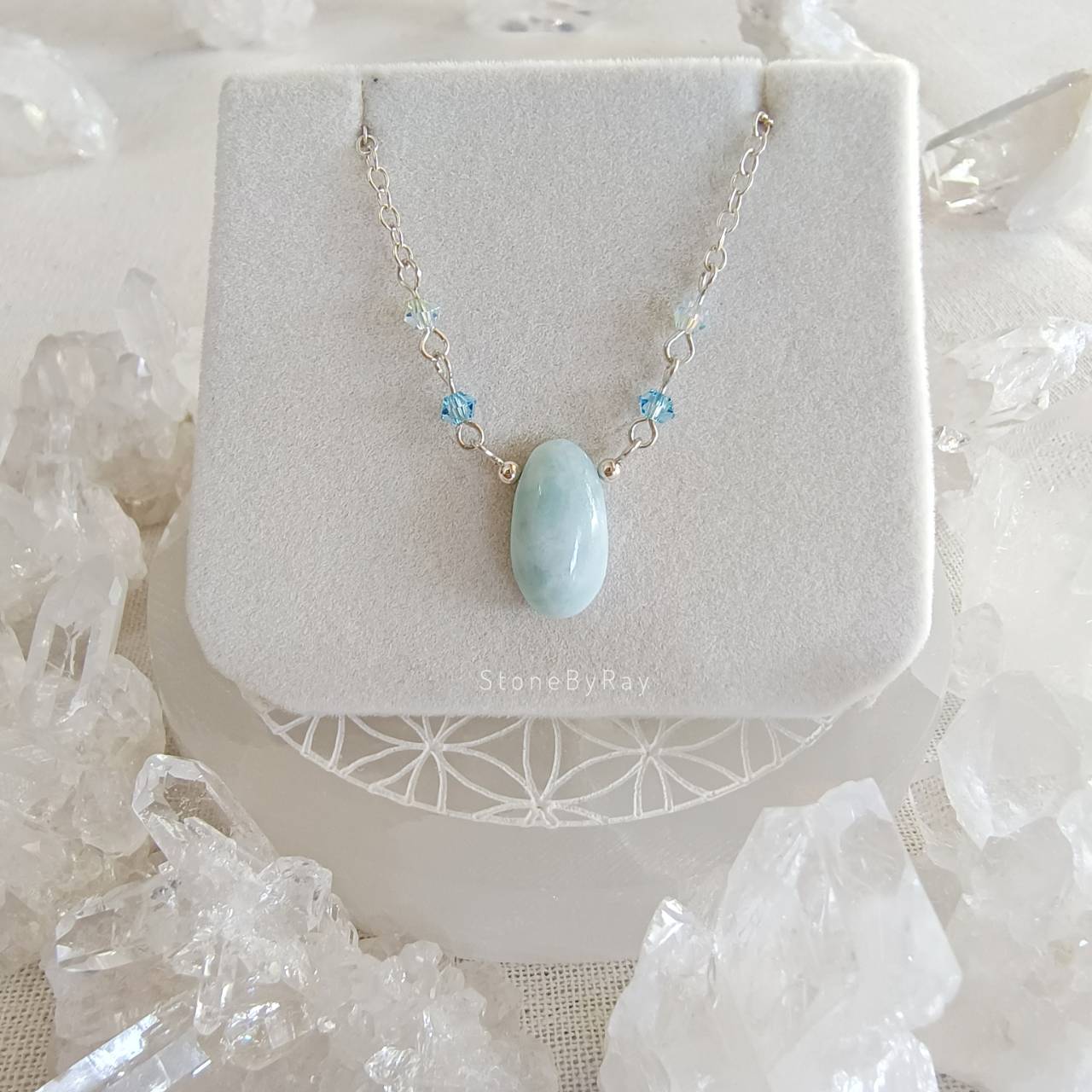 สร้อยคอเงินจี้หินลาริมาร์ Larimar