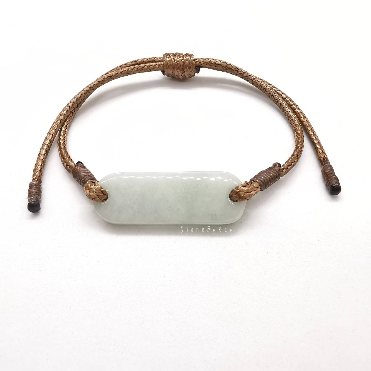 สร้อยข้อมือหินหยกดีไซน์เชือกรูดปรับขนาดได้ JADE