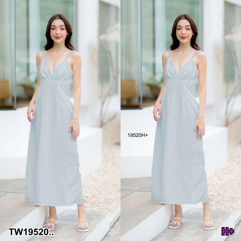 kudapy เดรสยาวสายเดี่ยว แต่งห่วงด้านหลังเพิ่มความSexy มีซับในตัว ซิปหลังช่วงกระโปรง