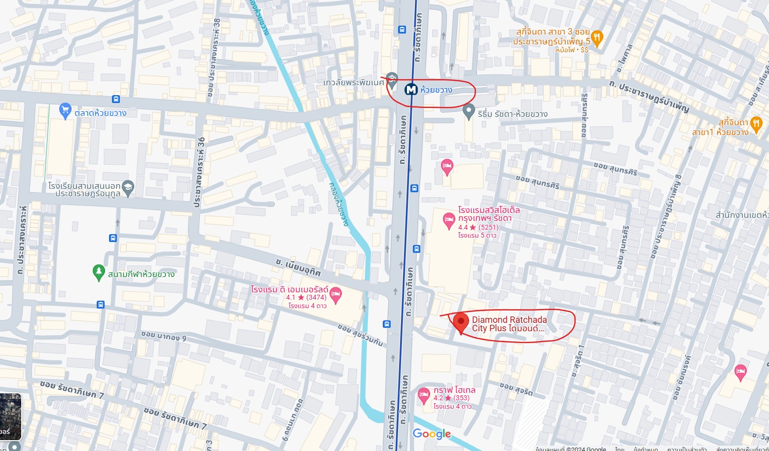 ปล่อยเช่าคอนโด Diamond Ratchada City Plus (ไดมอนด์ รัชดา ซิตี้ พลัส) - 2ห้องนอน 2ห้องน้ำ 1ห้องนั่งเล่น - ใกล้ MRT ห้วยขวาง - ขนาดห้อง 65 ตรม. ชั้น 5