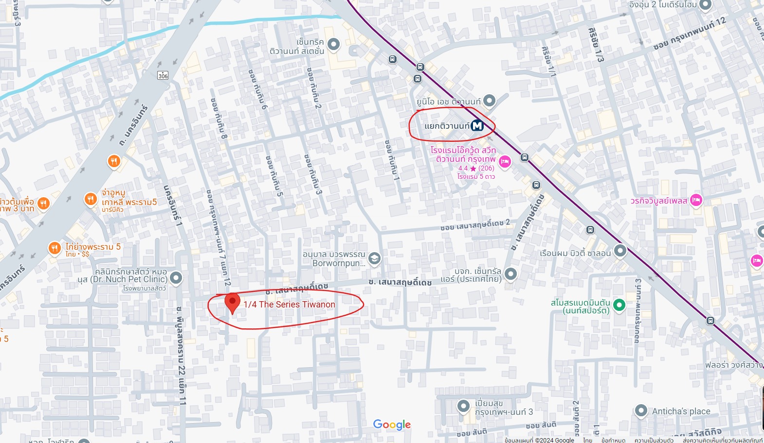 ปล่อยเช่าคอนโด The Series Tiwanon (เดอะ ซีรี่ส์ ติวานนท์ ) - 1ห้องนอน 1ห้องน้ำ 1ห้องนั่งเล่น - ใกล้ MRT แยกติวานนท์ - ขนาดห้อง 27 ตรม. ชั้น 4