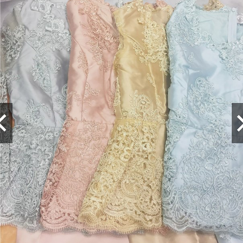 kudapy เซทแยกชิ้น เสื้อลูกไม้+กระโปรงยาว สีเทา เสื้อลูกไม้แขนสี่ส่วน มีซับในในตัว ซิบซ่อนด้านหลัง