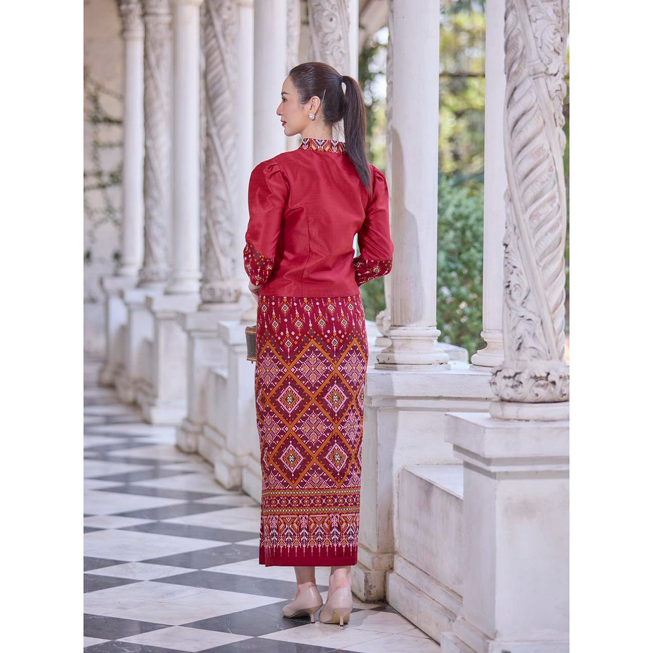 kudapy ชุดเซ็ทเสื้อ+ผ้าถุง ผ้าไทย งานดีผ้าสวยใใส่สบาย สำหรับงานเกษียณ