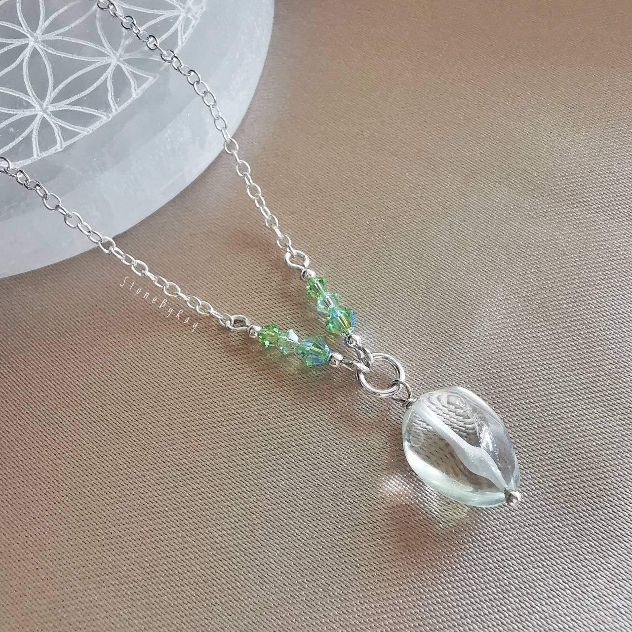 สร้อยคอเงินจี้หินกรีนอเมทิสต์ Green Amethyst