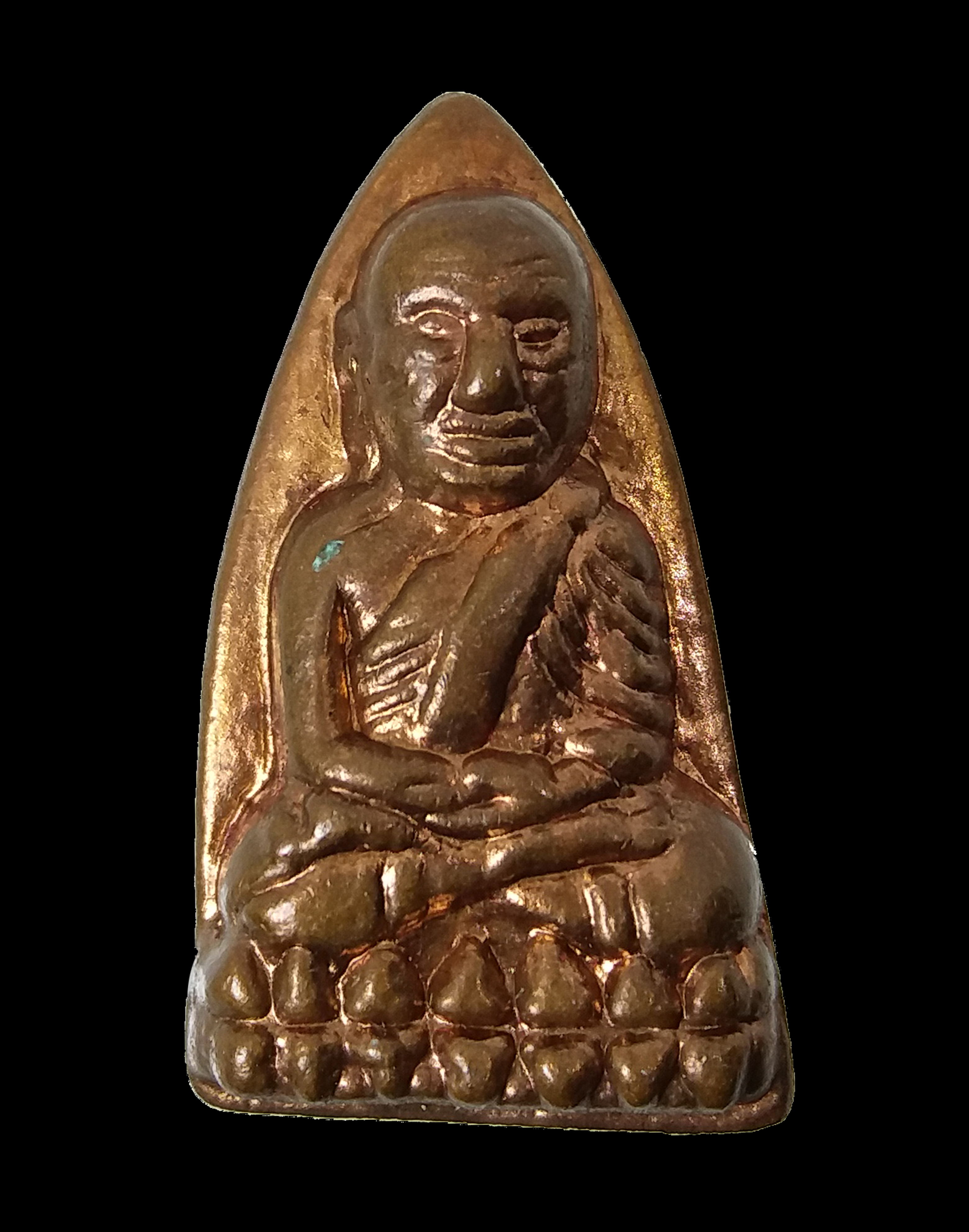 หลวงปู่ทวดหลังเตารีดเล็ก พ่อท่านบุญให้ วัดท่าม่วง จ.นครศรีธรรมราช รุ่นยันต์มงคล เนื้อทองแดง ปี ๒๕๕๓ องค์ที่ 3