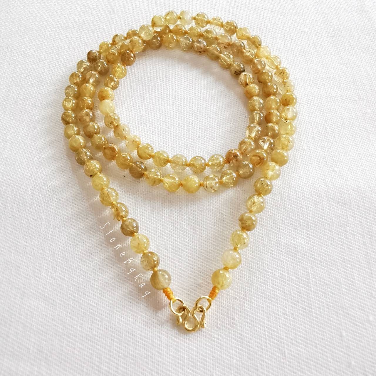 สร้อยประคำ108 หินไหมทอง