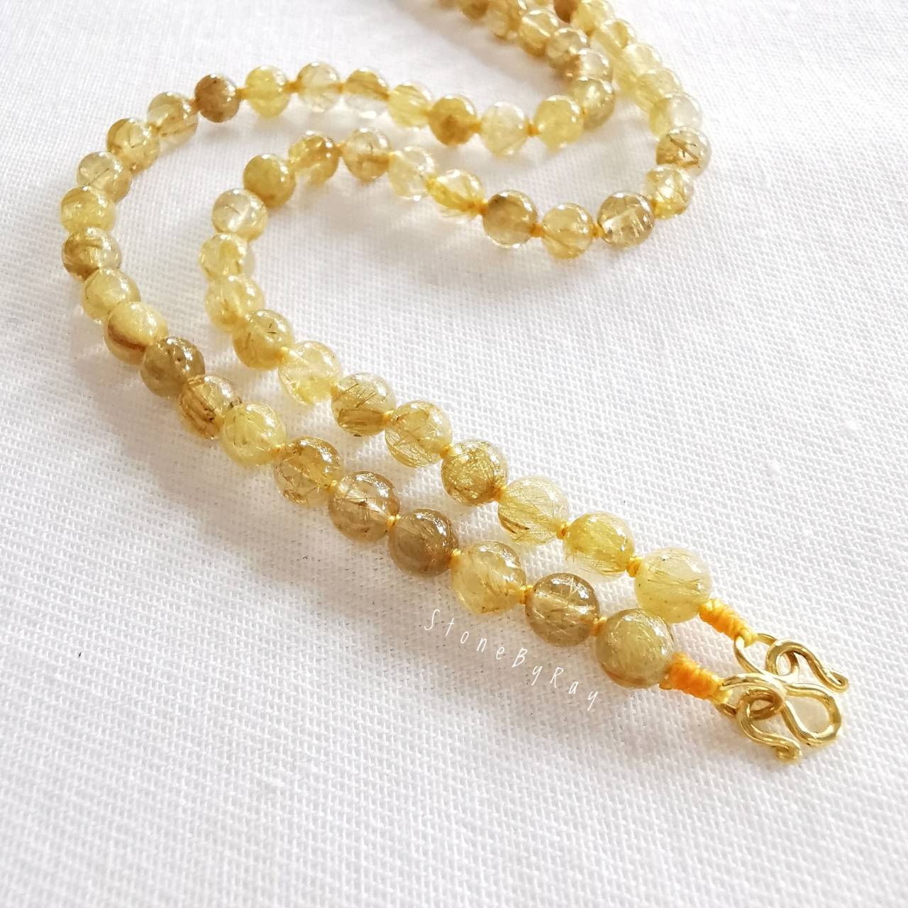 สร้อยประคำ108 หินไหมทอง