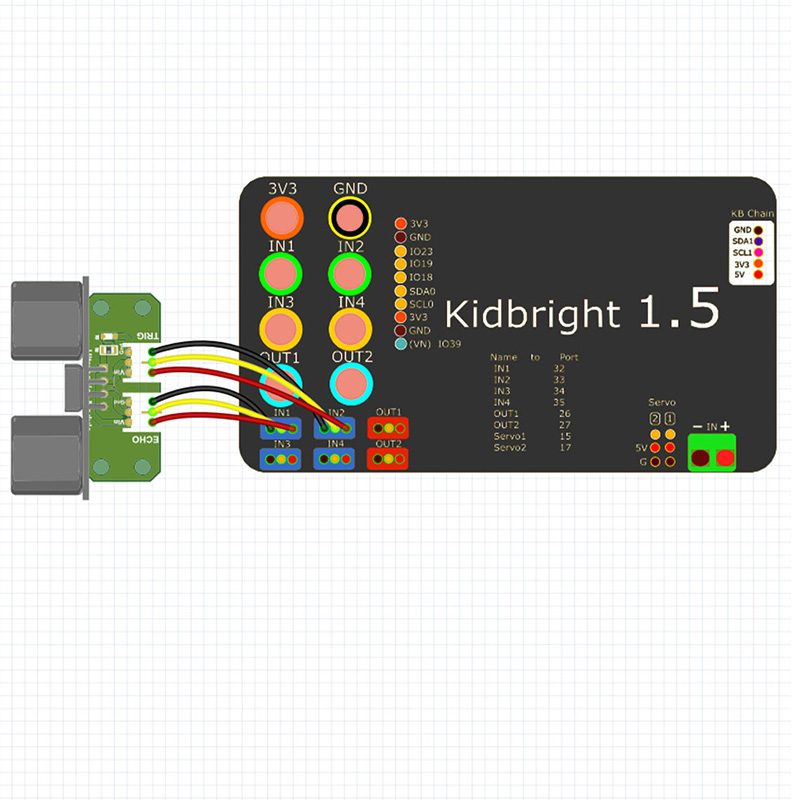 เซนเซอร์วัดระยะทาง Ultrasonic JST2.0 สำหรับ Kidbright