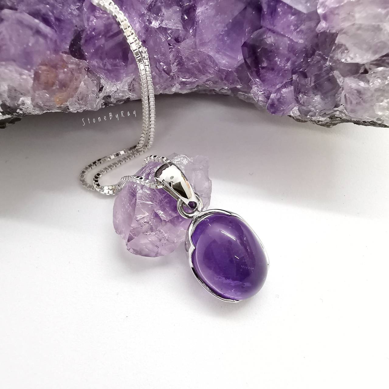 สร้อยคอเงินจี้หินอเมทิสต์ Amethyst