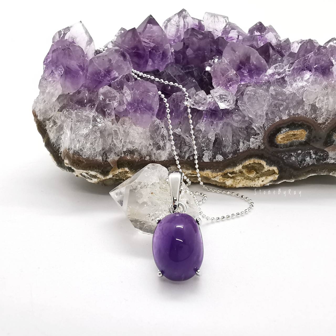 สร้อยคอเงินจี้หินอเมทิสต์ Amethyst