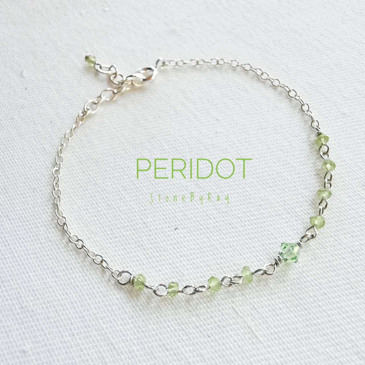 สร้อยข้อมือเงินพลอยเพอริดอท(Peridot)