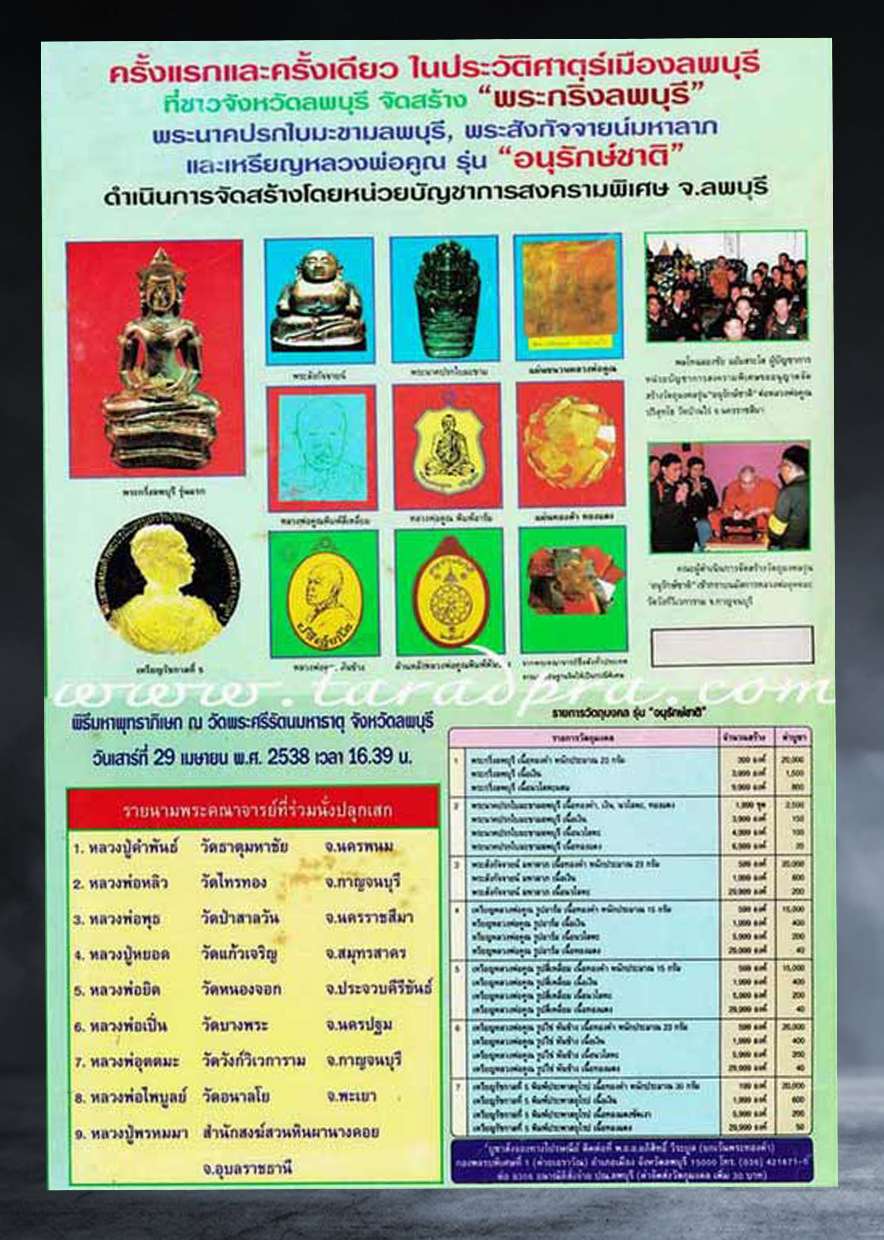 พระกริ่งลพบุรี วัดพระศรีรัตนมหาธาตุ จ.พิษณุโลก รุ่นอนุรักษ์ชาติ ปี ๒๕๓๘