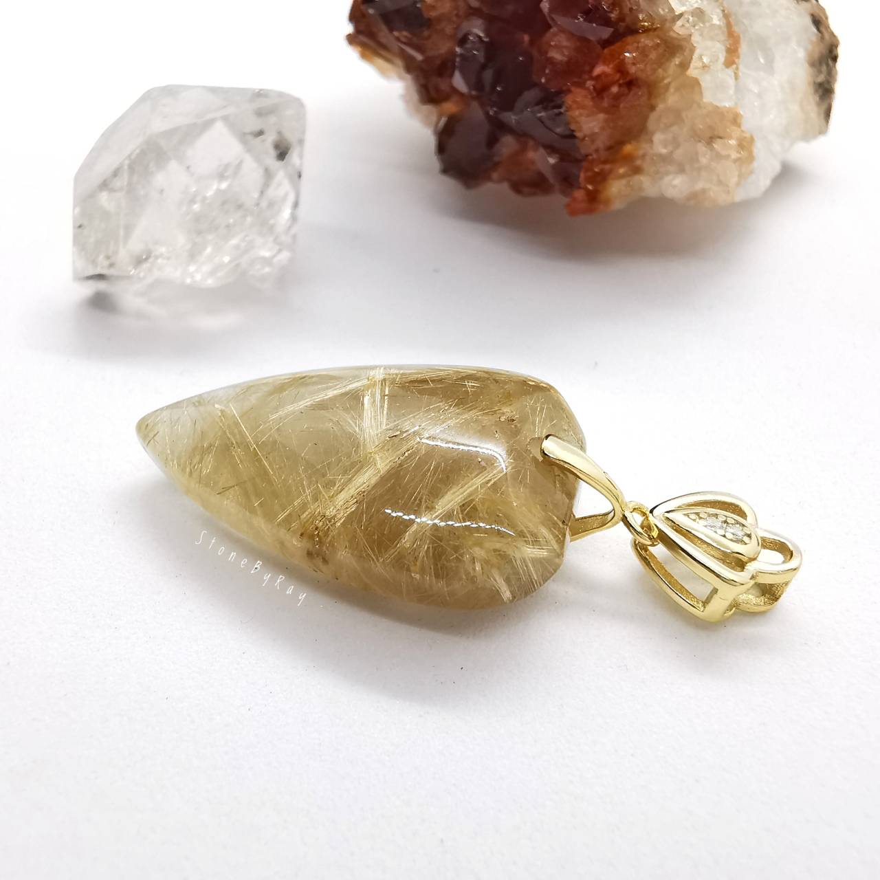 จี้หินไหมทอง Rutilated Quartz