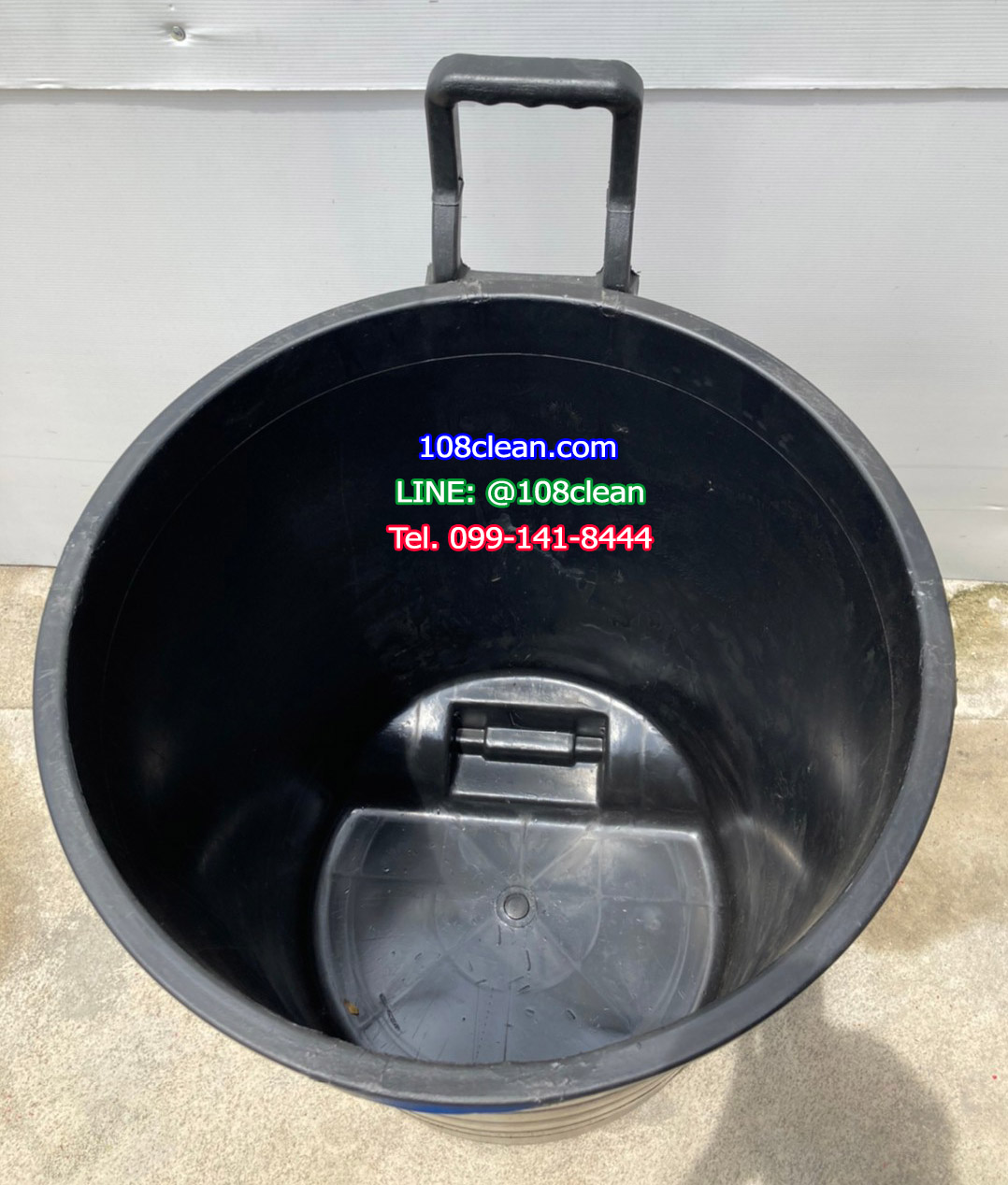 ถังขยะพฤกษา ตัวถังสีดำ มีล้อลาก 120 ลิตร