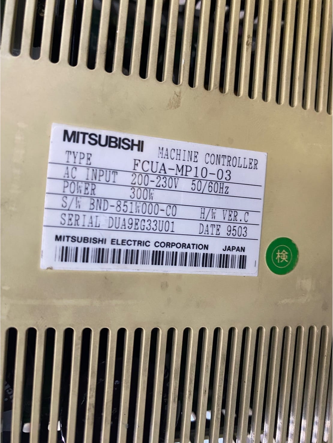 ซ่อมเครื่องCNC MITSUBISHI FCUA-MP10-03 SERVO DRIVE