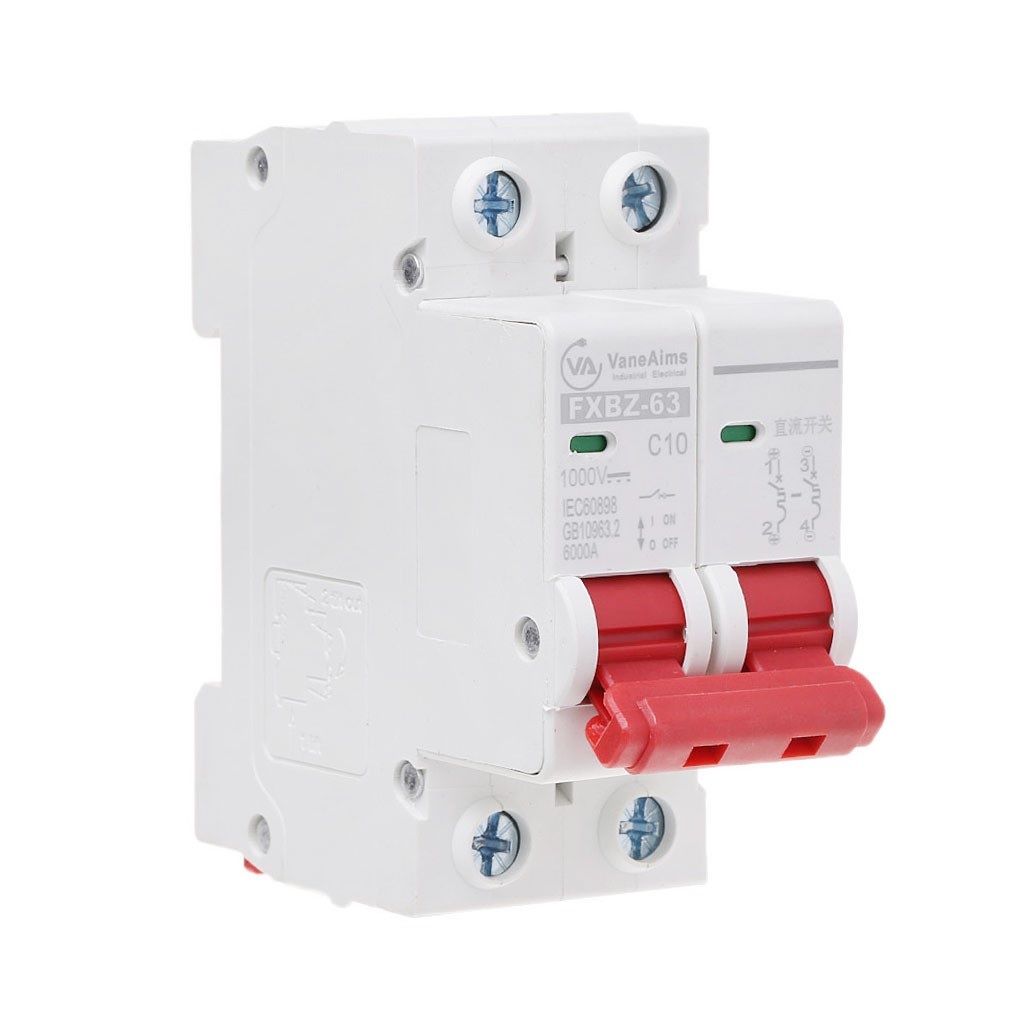 2P DC 1000V Solar Mini Circuit Breaker 10A/16A/32A/50A/63A DC