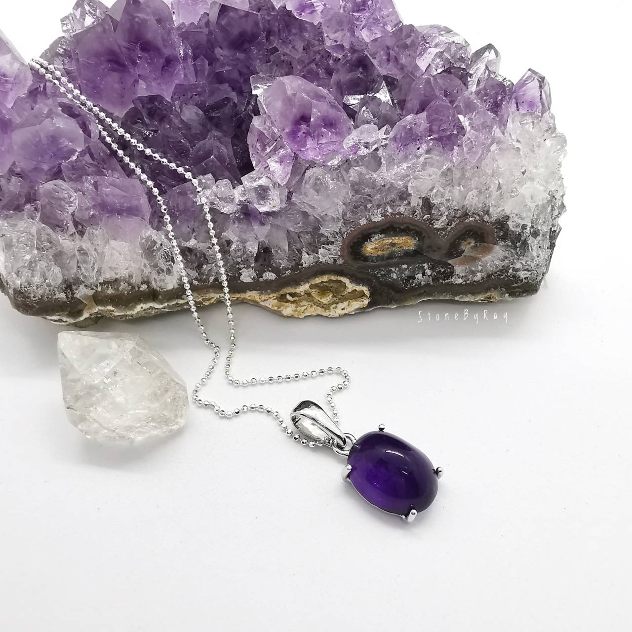 สร้อยคอเงินจี้หินอเมทิสต์ Amethyst