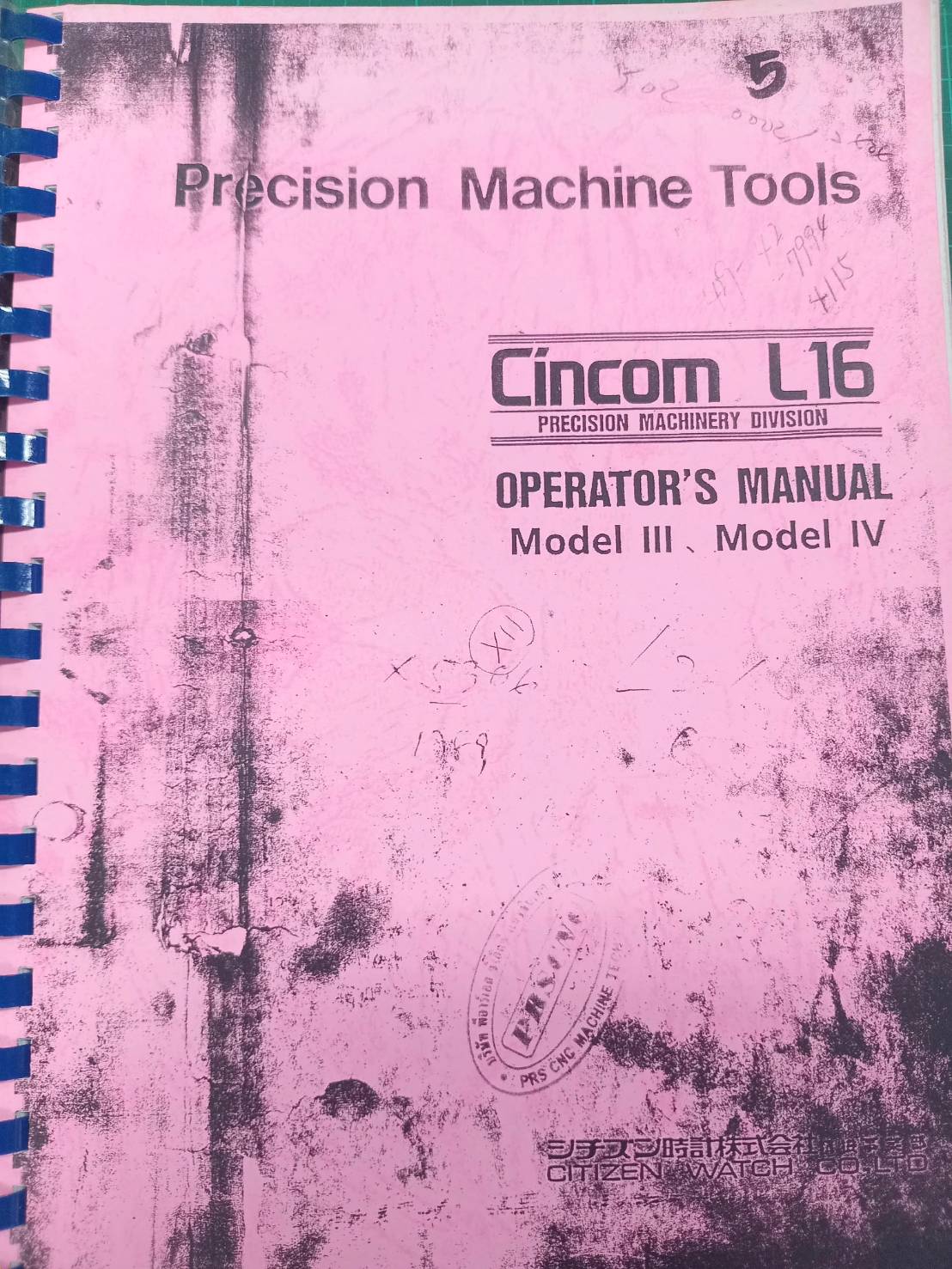 CINCOM L16 WIRING OPERATION LADDER PARILIST