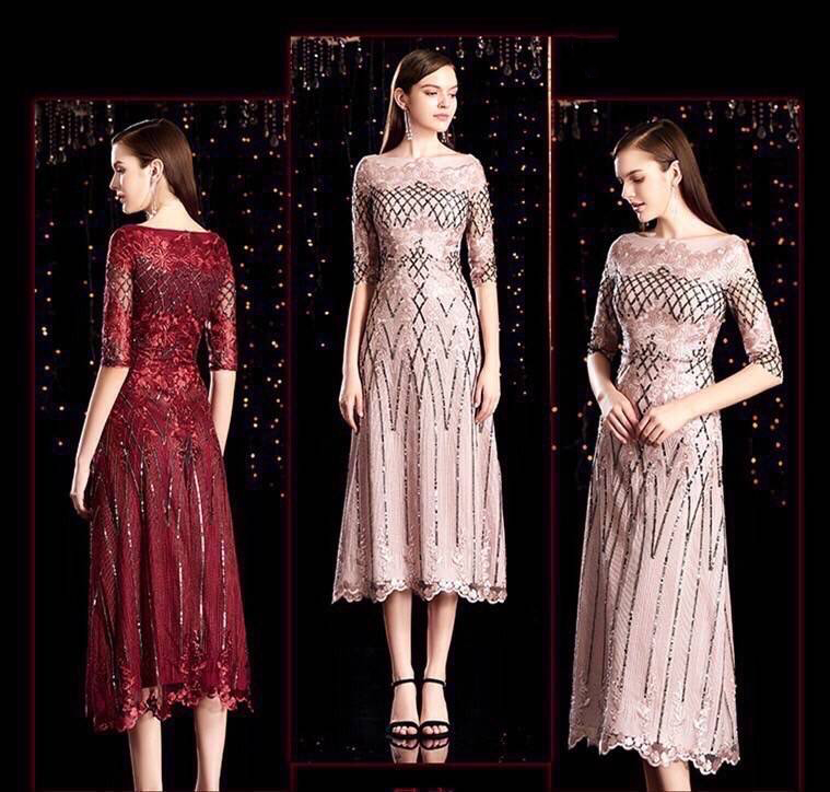 kudapy ชุดราตรียาวปักคริสตัลสีแดง สีชมพู หรูหรามากค่ะ