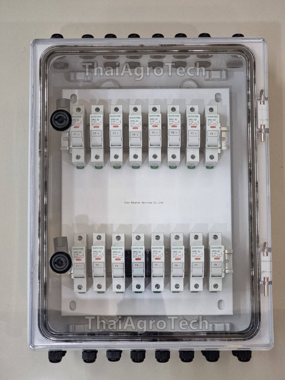 กล่องฟิวส์สำหรับไฟโซล่าเซลล์ 8 สตริง ( DC Fuse 8 in 8 Out Solar DC Distribution Box, 30-50 kW)