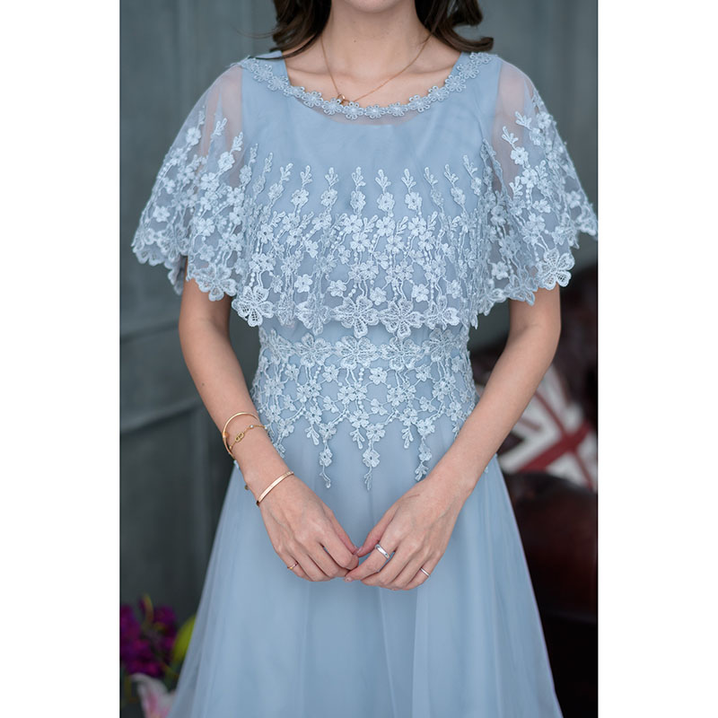 kudapy เดรสสั้นสีชมพูกลีบบัว/สีฟ้า สวยหวาน รุ่นนี้เป็นงานสองชิ้น สามารถใส่ได้ถึง 2 ลุค กระโปรงสองชัันชั้นนอกเป็นผ้าโปร่งเบาพริ้วสวย งานตกแต่งลูกไม้ดอกไม้ทั้งตัว