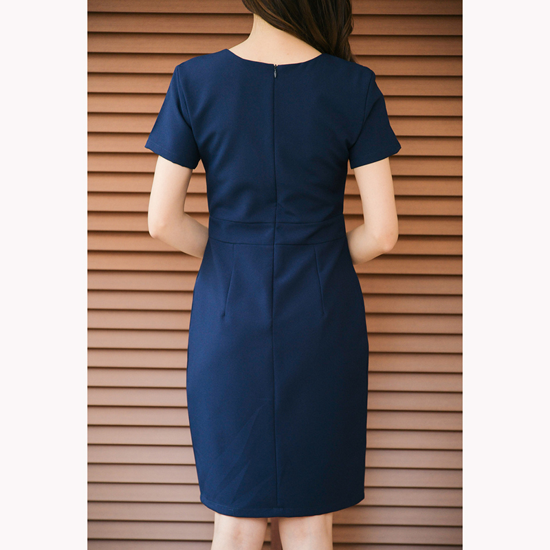 kudapy เดรสสั้นสีดำ/สีกรม คอหัวใจแขนสั้น เข้ารูปเอว ทรงสวยเป๊ะมาก เนื้อผ้าหนามีน้ำหนัก ซับในทั้งตัว