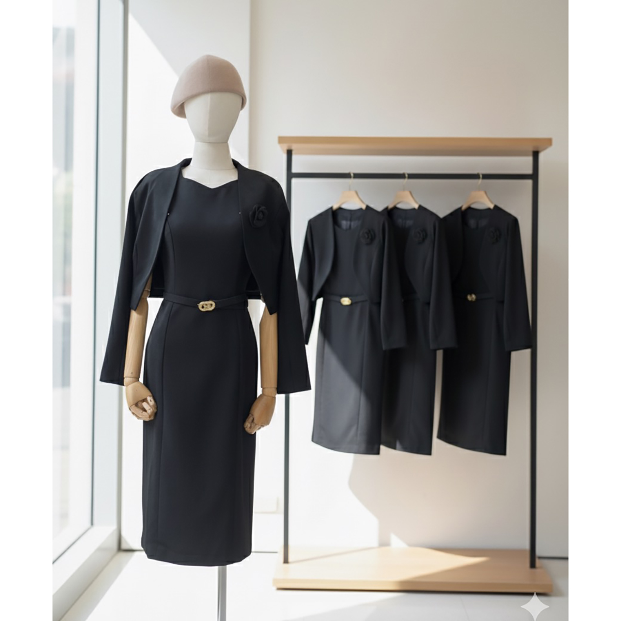 kudapy เดรสทรงสอบมาพร้อมเสื้อครอป เข็มขัด แถมฟรีเข็มกลัดดอกไม้