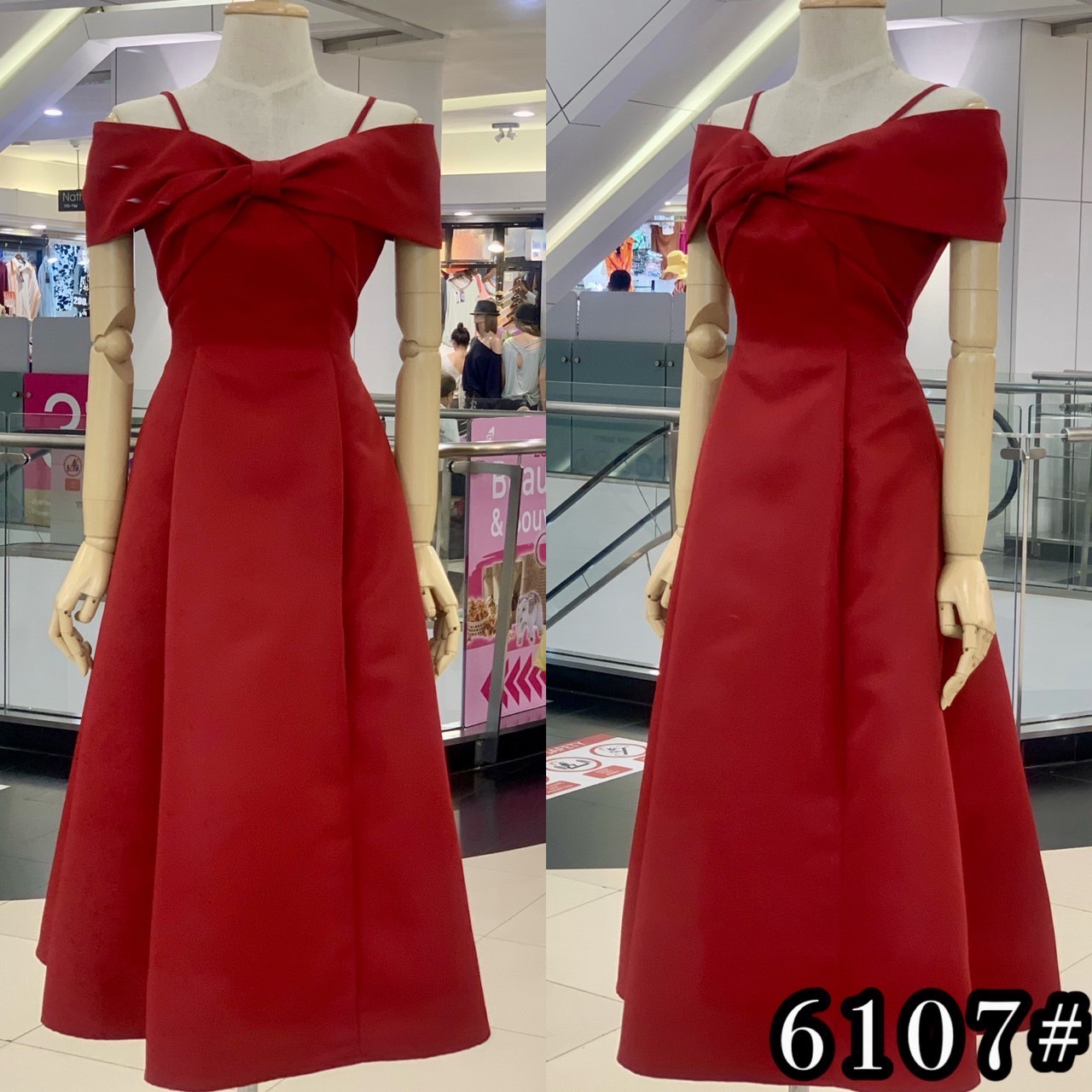 kudapy เดรสสั้นสีแดง/สีทอง/สีเทา ไหล่เดี่ยว กระโปรงทรงทิวลิป แต่งชายผ้าพริ้ว มีซับกระโปรงสั้นด้านใน