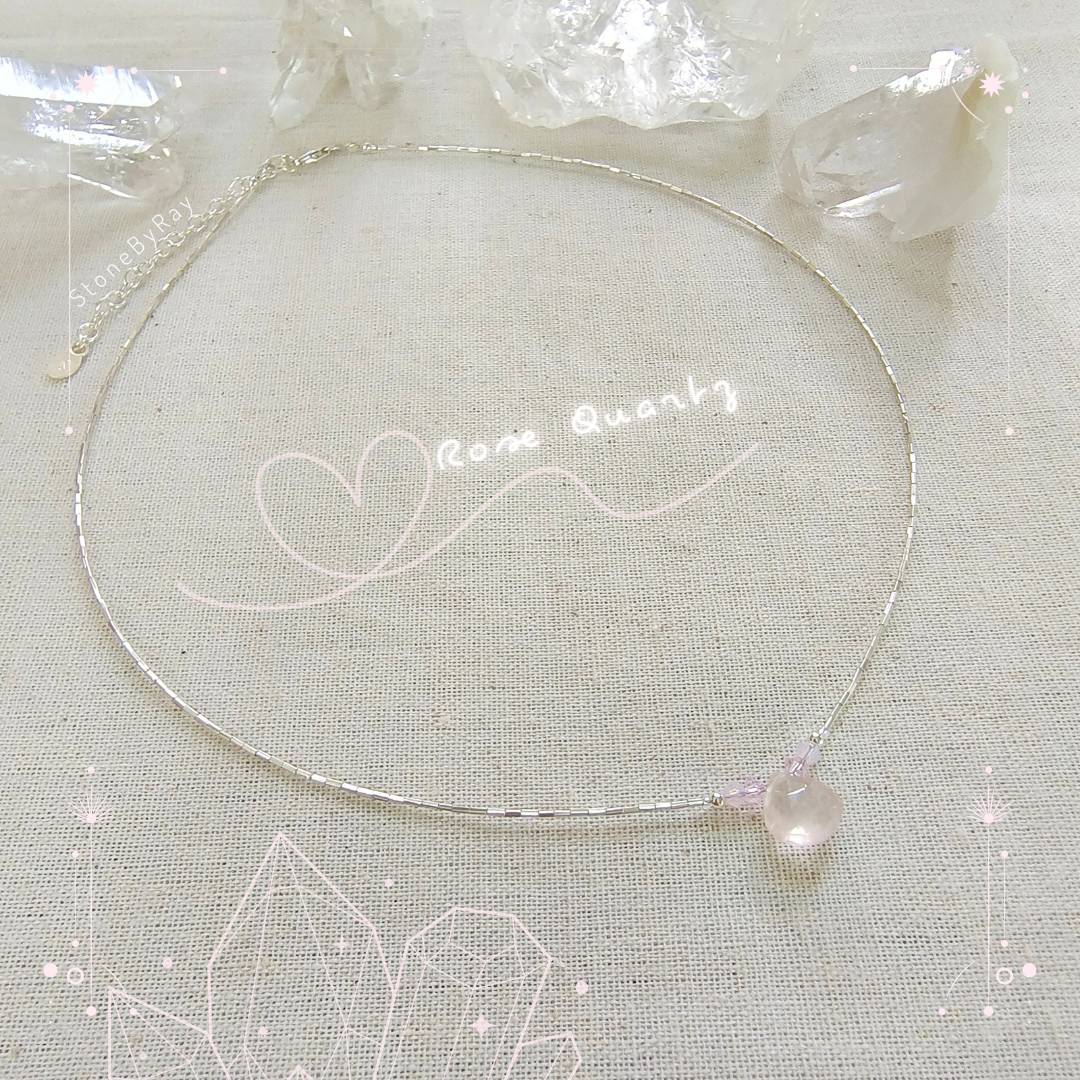 สร้อยคอเงินจี้หินโรสควอตซ์ Rose Quartz