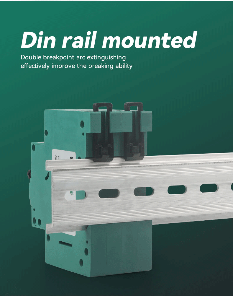 FEEO 2P DC Solar Circuit Breaker 550V 800V สำหรับงานโซล่าเซลล์ 16A 20A 25A 32A 63A FPV-63 DC MCB