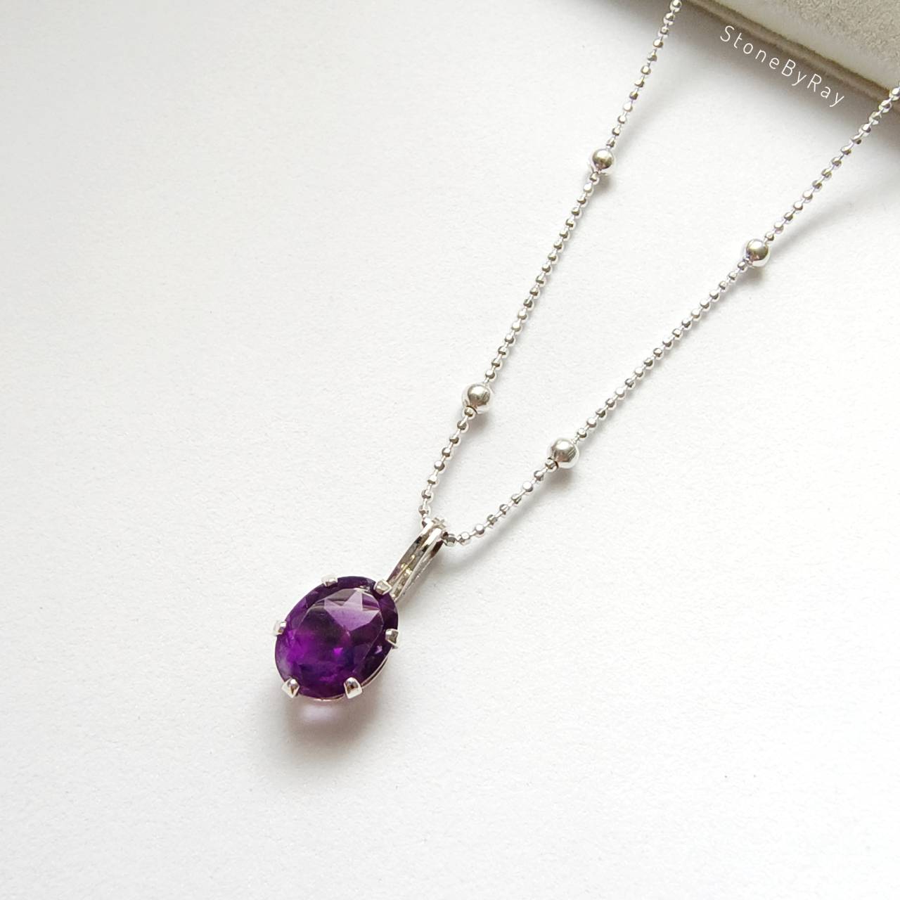 สร้อยคอเงินจี้หินอเมทิสต์ Amethyst