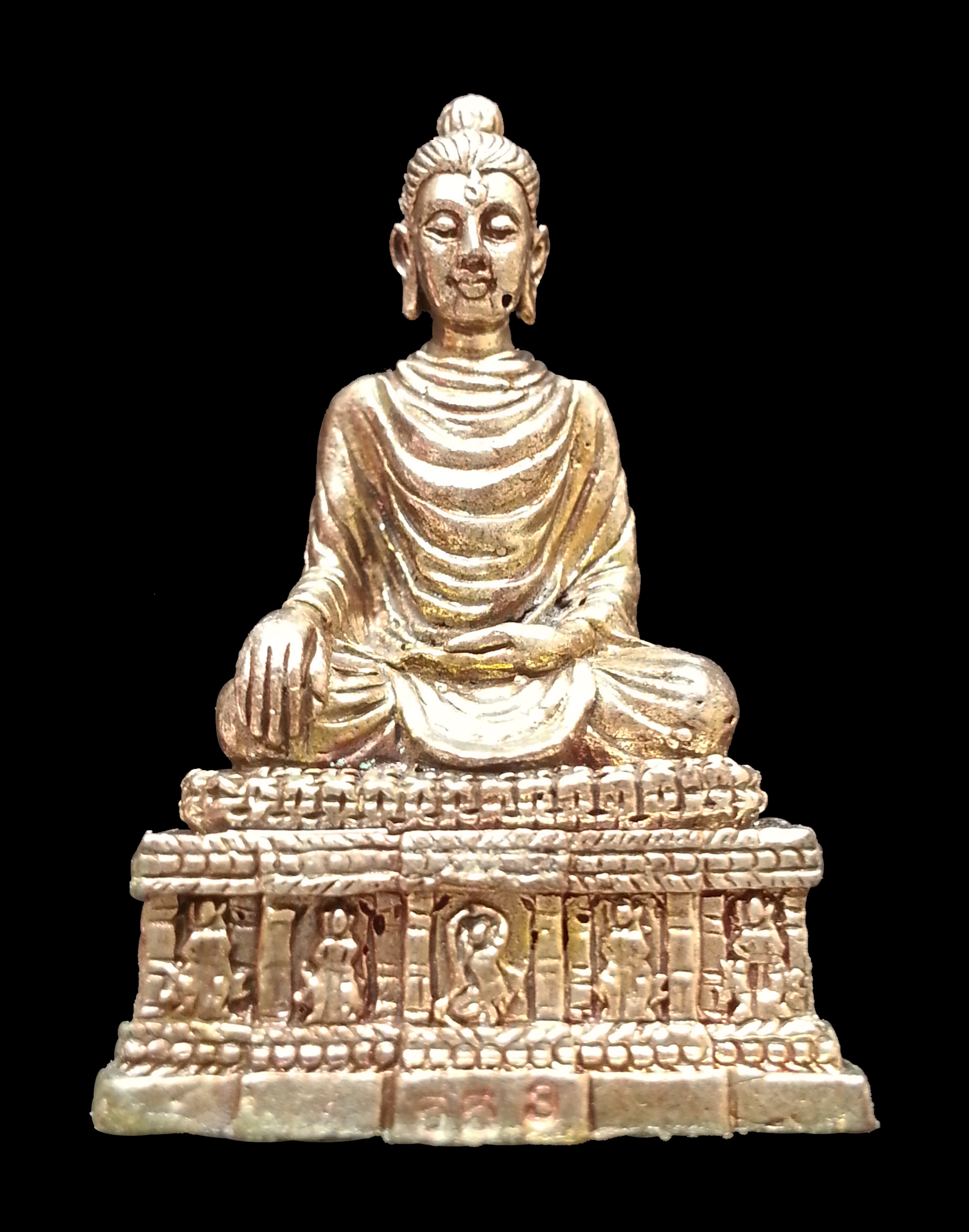 พระกริ่งพุทธชนะมาร หลวงปู่คำบุ วัดกุดชมพู จ.อุบลราชธานี เนื้อนวะโลหะ ตอกโค๊ดชนะด้านหลัง ปี ๒๕๕๔