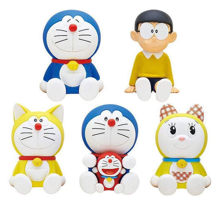 gashapon 4580045304593 gashapon doraemon นั่ง (set of 5)