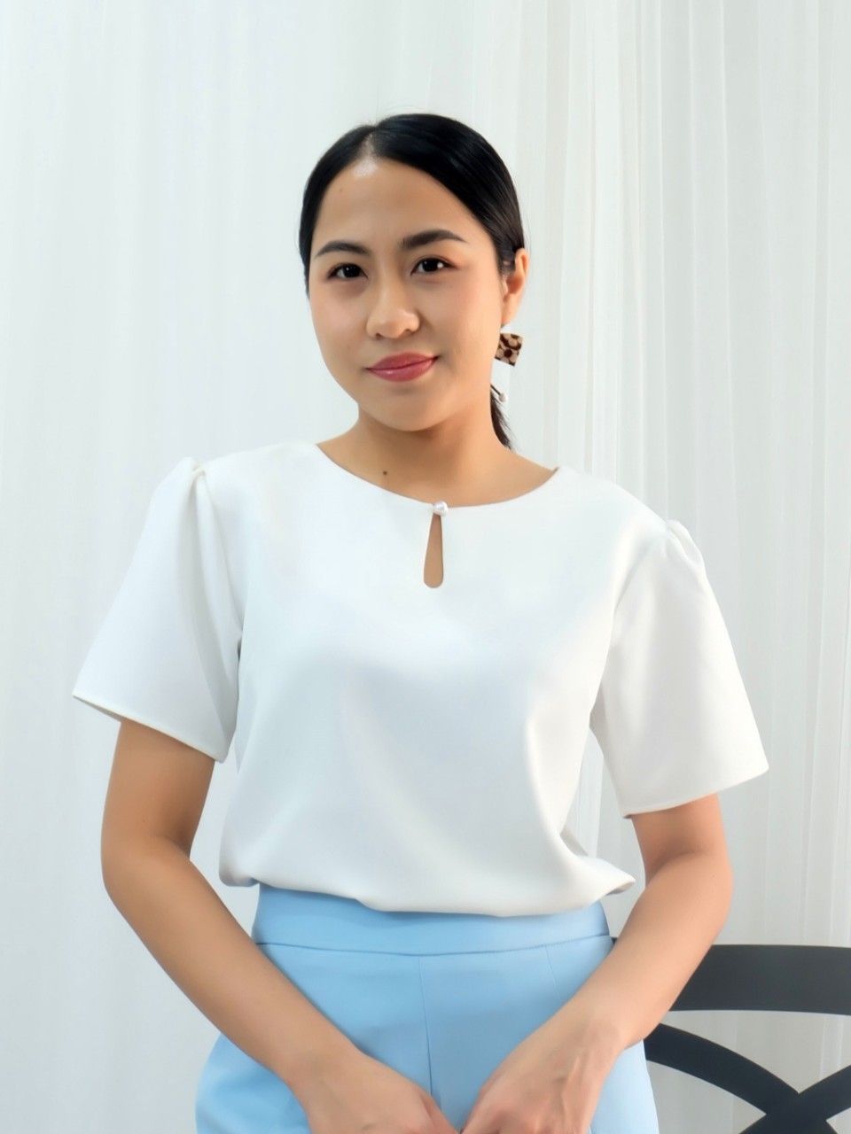 kudapy เซ็ทเสื้อแขนสั้น+กางเกง ผ้าสวยใส่ออกงาน ใส่ทำงานสวยดูดี