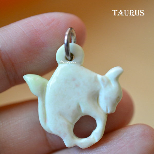 สร้อยคอเงินจี้หินแกะสลักราศีพฤษภ(Taurus)