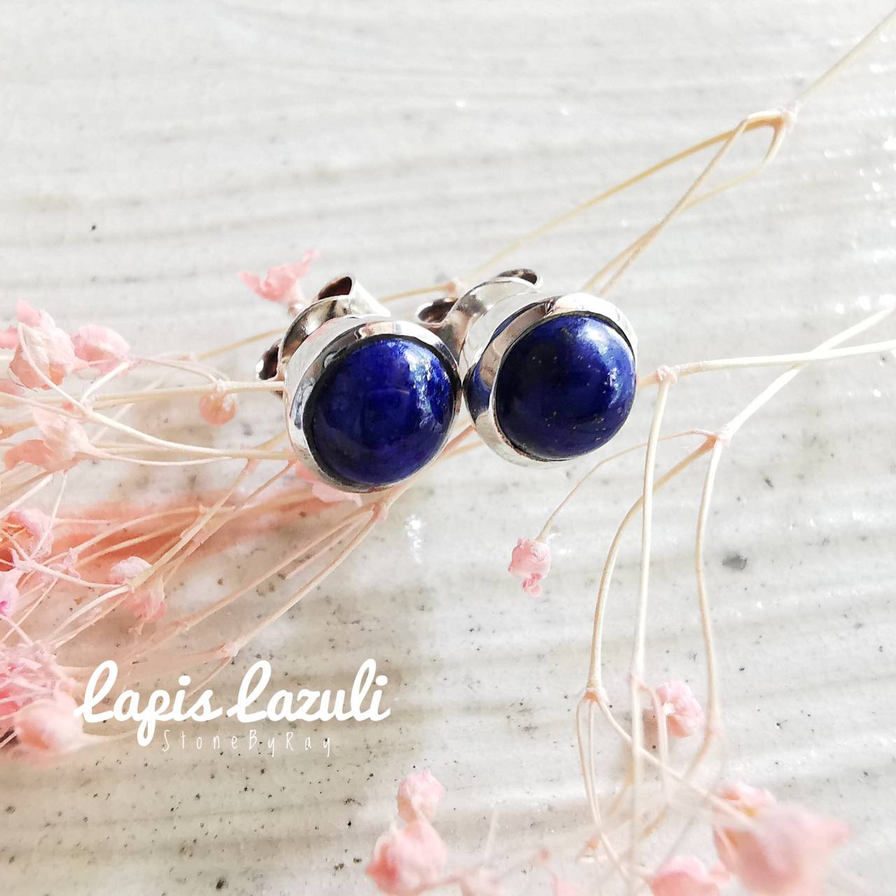 ต่างหูเงินหินลาพิสลาซูลี Lapis Lazuli