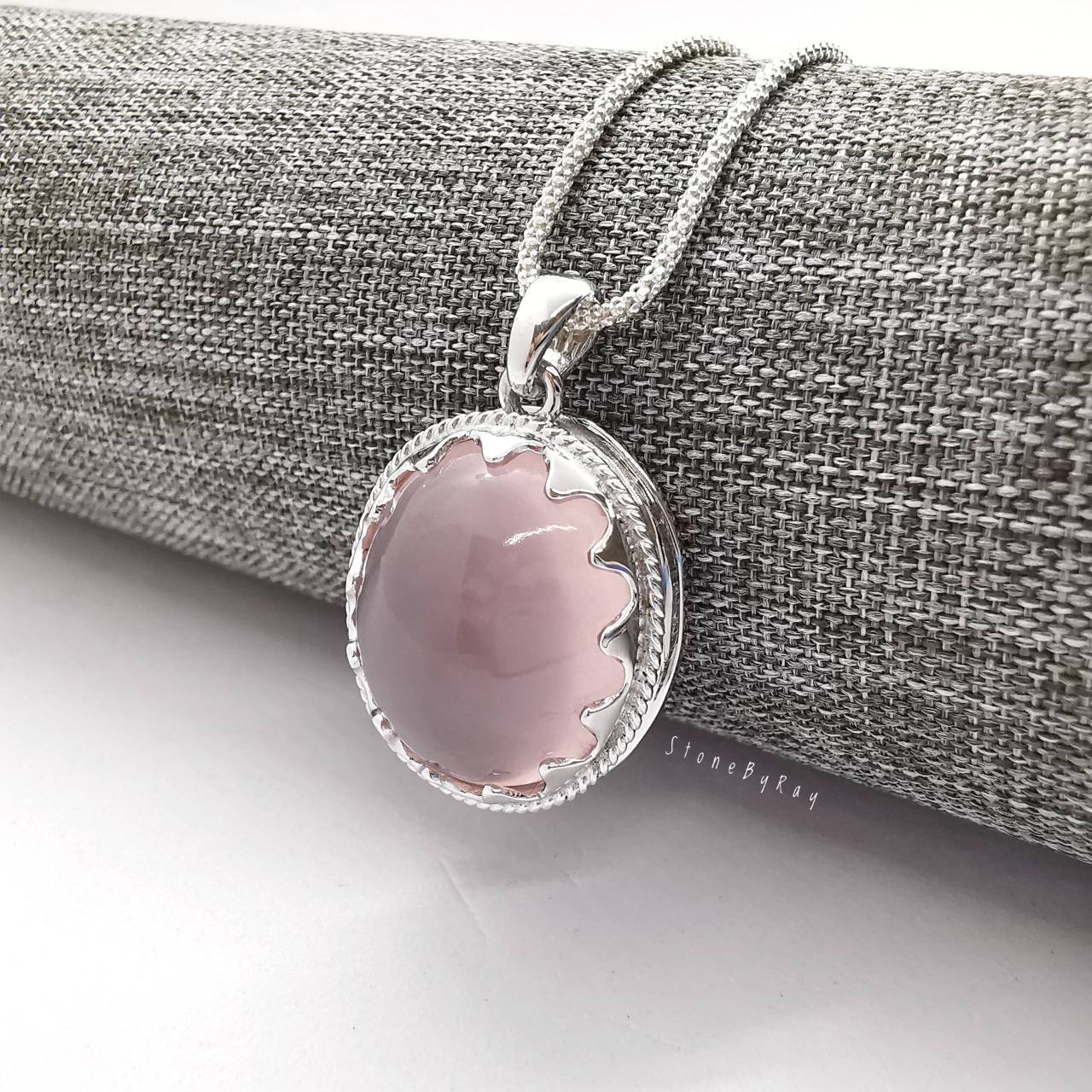 สร้อยคอเงินจี้หินโรสควอตซ์ Rose Quartz