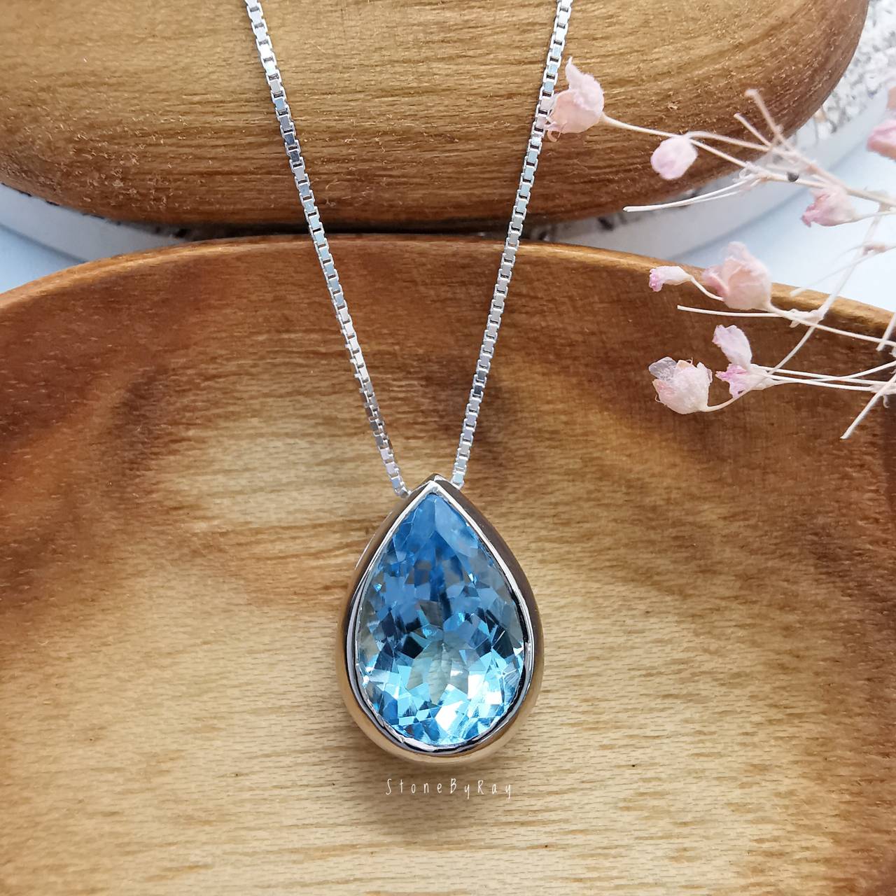สร้อยคอเงินจี้พลอยบลูโทพาส Blue Topaz
