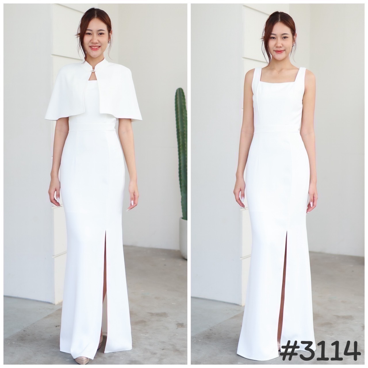 kudapy เดรสยาวตรุษจีนทันสมัย แต่งปกสวย สีขาว,ฟ้า, แดง, น้ำตาล, ชมพู