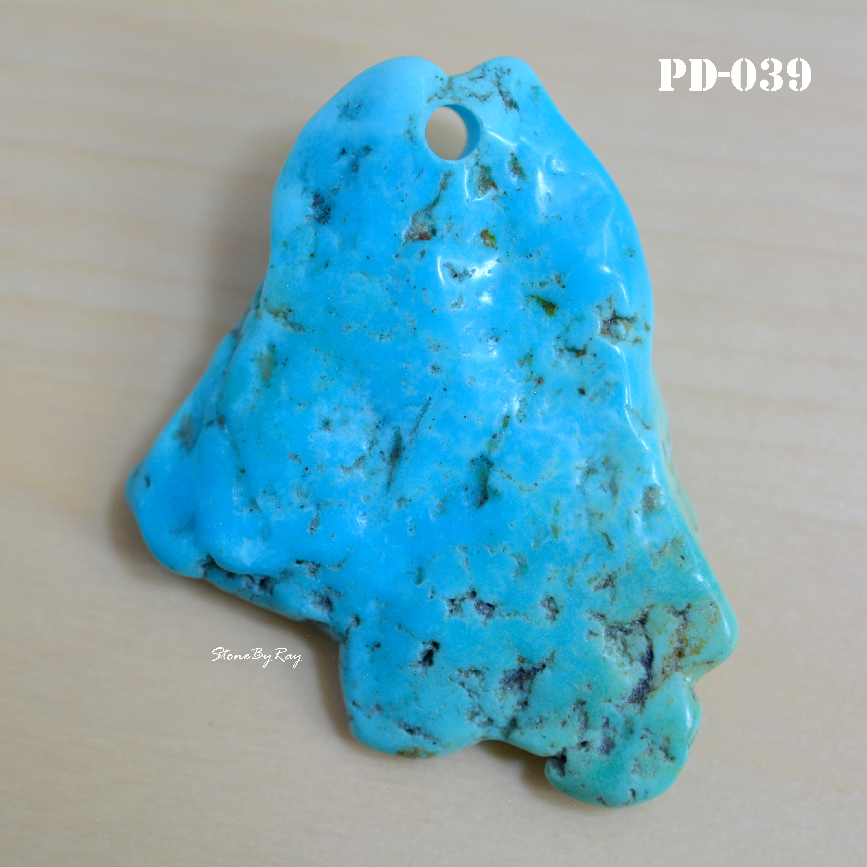 จี้หินเทอร์ควอยส์ก้อนธรรมชาติขัดเงา(PD-039)