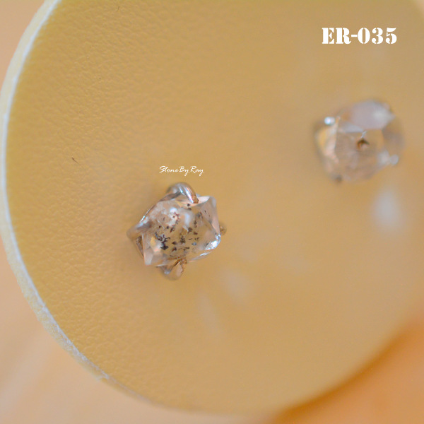 ต่างหูเงินหินเฮอร์คิเมอร์Herkimer Diamond